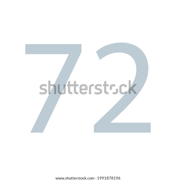 72 Number Simple Clip Art Vector Stock Vector (Royalty Free) 1991878196 ...