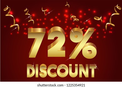 72% off discount promotion sale,  sale promo marketing.