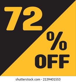 Up To 72% Off Special Offer sale sticker black and gold, vector illustration