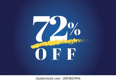 72% de la etiqueta setenta y dos por ciento de descuento venta de viernes negro carta blanca fondo de gradiente azul