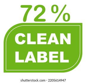 72% pure percentage label. Ecological green stamp. original quality badge vector art illustration with leaf for label or sticker. Eco friendly ancient icon. Organic plant symbol.