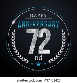 72 Silver anniversary logo, low poly design number