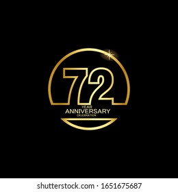 72 Year Anniversary celebration Vector Template Design Illustration