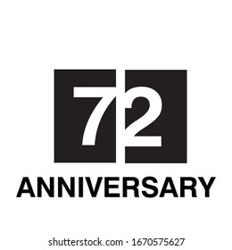 72 Year Anniversary Celebration Vector Template Design Illustration