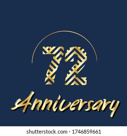 72 year anniversary celebration, vector design for celebrations, invitation cards and greeting cards