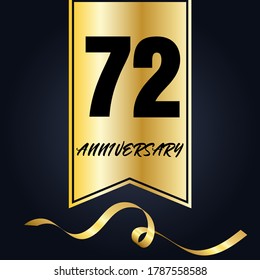 Celebración del 72 aniversario, diseño vectorial para celebraciones, tarjetas de invitación y tarjetas de felicitación