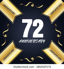 72 year anniversary celebration, vector design for celebrations, invitation cards and greeting cards