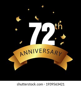 72 year anniversary celebration, vector design for celebrations, invitation cards and greeting cards