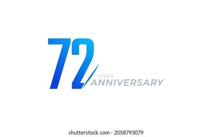 72 Year Anniversary Celebration Vector. Happy Anniversary Greeting Celebrates Template Design Illustration