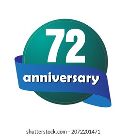 72 year anniversary celebration, vector design for celebrations, invitation cards and greeting cards