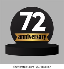 72 year anniversary celebration, vector design for celebrations, invitation cards and greeting cards