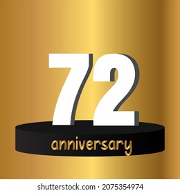 72 year anniversary celebration, vector design for celebrations, invitation cards and greeting cards