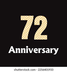 72 year anniversary celebration, vector design for celebrations, invitation cards and greeting cards