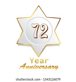 72 Year Anniversary Vector Template Design Illustration