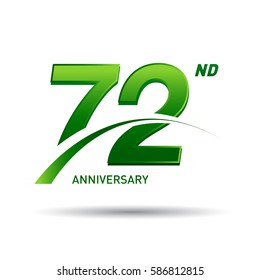 72 years anniversary. celebration logo design