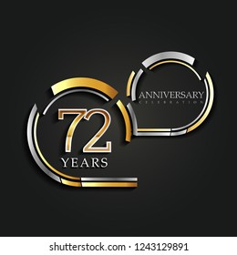 72 Years Anniversary Celebration Logotype,template elements for birthday celebration