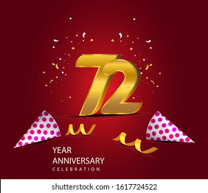 72 Years Anniversary Celebration Vector Template Design Illustration