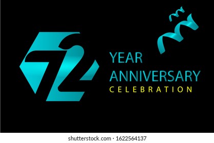 72 Years Anniversary Celebration Vector Template Design Illustration