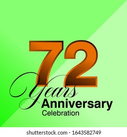 72 Years Anniversary Celebration Vector Template Design Illustration