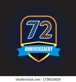 72 Years Anniversary Celebration Vector Template Design Illustration