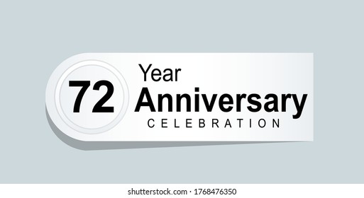 Ilustración de diseño de plantillas vectoriales de celebración de 72 años