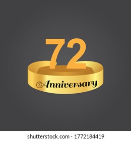 72 Years Anniversary Celebration Vector Template Design Illustration