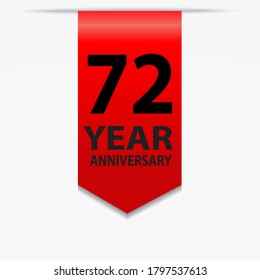 72 Years Anniversary Celebration Vector Template Design Illustration