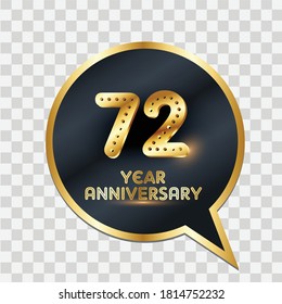 72 Years Anniversary Celebration Vector Template Design Illustration