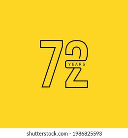 72 Years Anniversary Celebration Vector Template Design Illustration