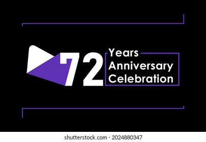 72 Years Anniversary Celebration Vector Template Design