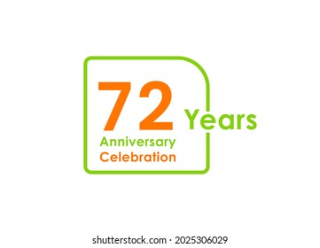 72 years anniversary celebration Vector Template Design Illustration