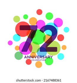 72 Years Anniversary Celebration Vector Template Design Illustration