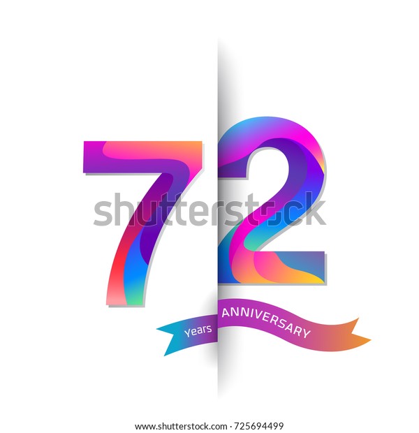 72 Years Anniversary Colorful Stylized Number Stock Vector (Royalty ...