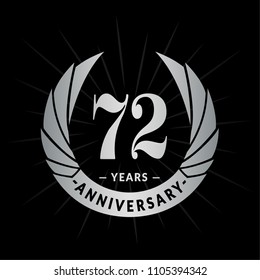 72 years anniversary. Elegant anniversary design. 72 years logo.