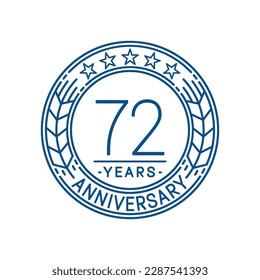 Plantilla de logotipo de 72 años. 72ª línea de arte vector e ilustración.