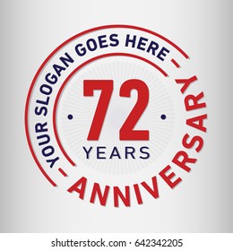 72 years anniversary logo template. Vector and illustration.

