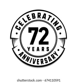 72 years anniversary logo template. Vector and illustration.