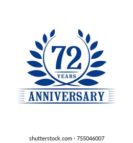 72 years anniversary logo template.