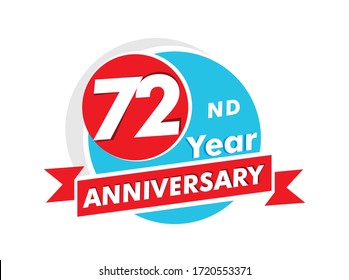 72 years anniversary logotype. Celebration 72nd anniversary celebration design