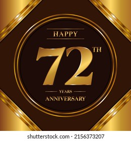 72 Years Anniversary logotype. Anniversary celebration template design for booklet, leaflet, magazine, brochure poster, banner, web, invitation or greeting card. Vector illustrations.