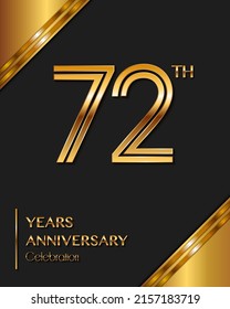 72 Years Anniversary logotype. Anniversary celebration template design for booklet, leaflet, magazine, brochure poster, banner, web, invitation or greeting card. Vector illustrations.