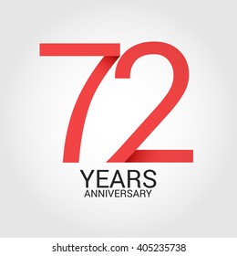72 years anniversary, signs, symbols. simple design.