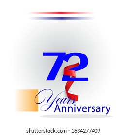  72 Years Anniversary Vector Template Design Illustration