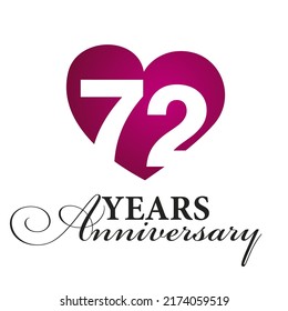 72 years anniversary white background