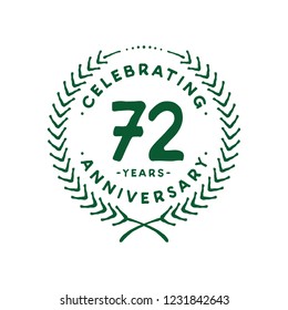72 years design template. 72nd vector and illustration.