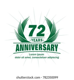 72 years design template. Anniversary vector and illustration template.