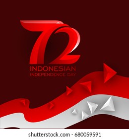 72 Years of Indonesian Independence Day Logo