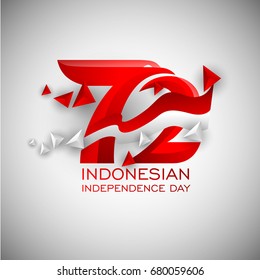 72 Years of Indonesian Independence Day Logo