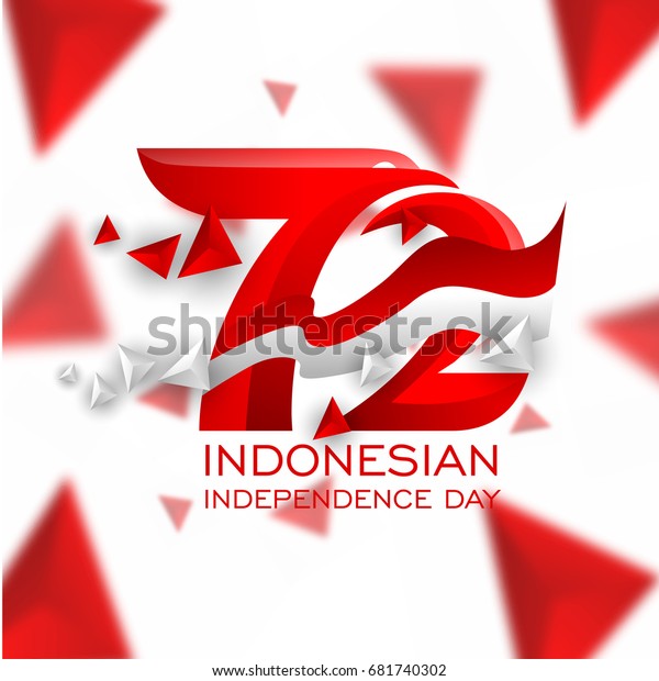 72 Years Logo Indonesian Independence Day Stock Vector (Royalty Free ...