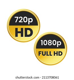 720p 1080p Symbol Sign Video High Quality Design Vector